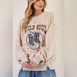 Easel Cream Wild Soul Sweater